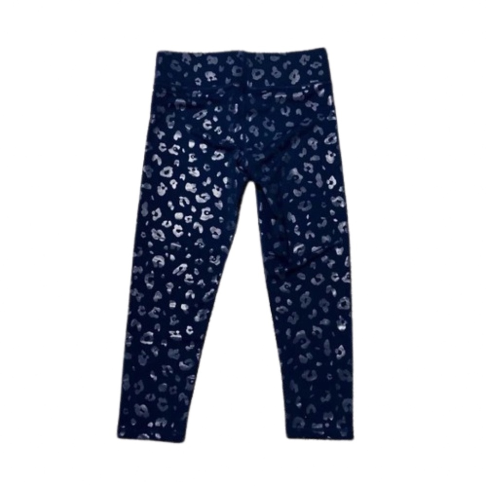 Terez ✦ Metallic Blue Foil Leopard Print Leggings (S)
